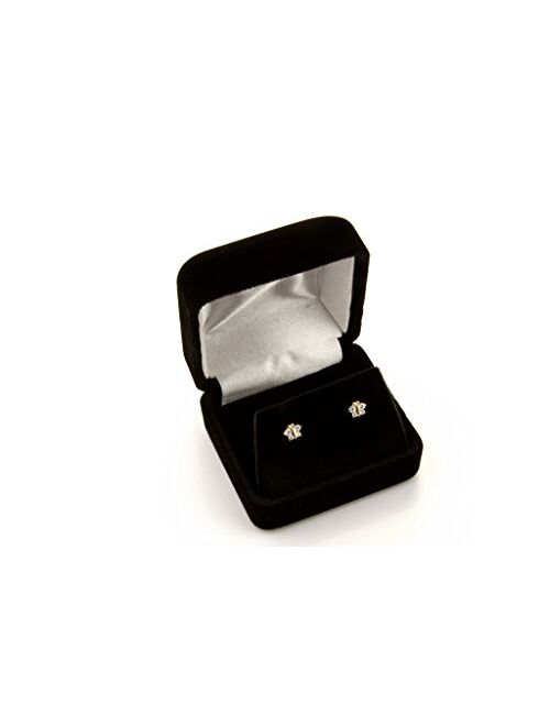 The World Jewelry Center 14k Yellow Gold Journey Heart Stud Earrings with Screw Back - 3 Different Color Available