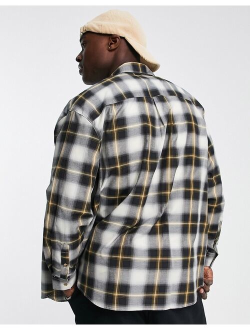 Topman oversized check shirt in mono