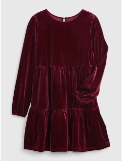 Kids Tiered Velvet Dress