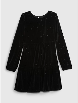 Kids Tiered Velvet Dress