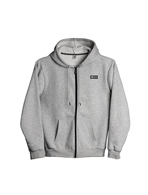 S A Store S A SA Men's Full-Zip Hoodie Sweatshirt - Standard fit, Relaxed Hood with Ribbed Cuffs & Waistband