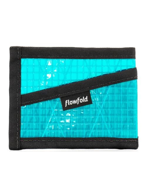 Flowfold Recycled Sailcloth Craftsman 3 Pocket Card Holder Wallet - Front Pocket Wallet, Slim Card Holder & Recycled Sailcloth Wallet Made in USA (Black Sailcloth)