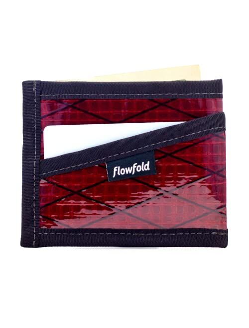 Flowfold Recycled Sailcloth Craftsman 3 Pocket Card Holder Wallet - Front Pocket Wallet, Slim Card Holder & Recycled Sailcloth Wallet Made in USA (Black Sailcloth)