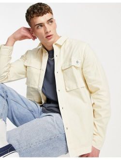 canvas overshirt in ecru