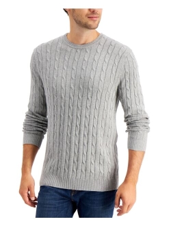 Men's Cable-Knit Cotton Sweater, Created for Macy's