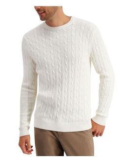 Men's Cable-Knit Cotton Sweater, Created for Macy's