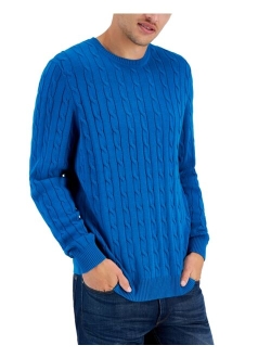 Men's Cable-Knit Cotton Sweater, Created for Macy's