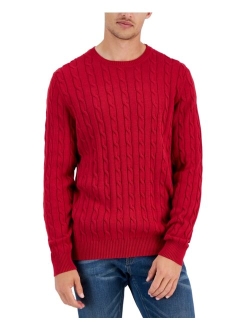 Men's Cable-Knit Cotton Sweater, Created for Macy's