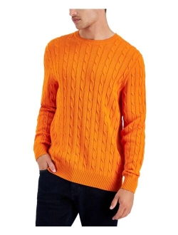 Men's Cable-Knit Cotton Sweater, Created for Macy's