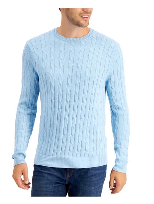 Club Room Men's Cable-Knit Cotton Sweater, Created for Macy's