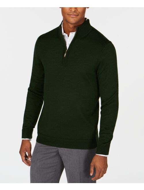 Buy Club Room Men's Quarter-Zip Merino Wool Blend Sweater, Created for ...