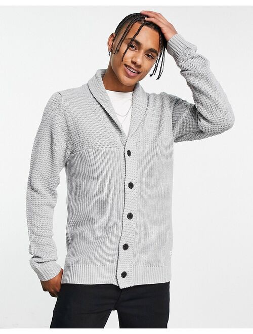 Jack & Jones Originals Shawl collar cardigan in gray