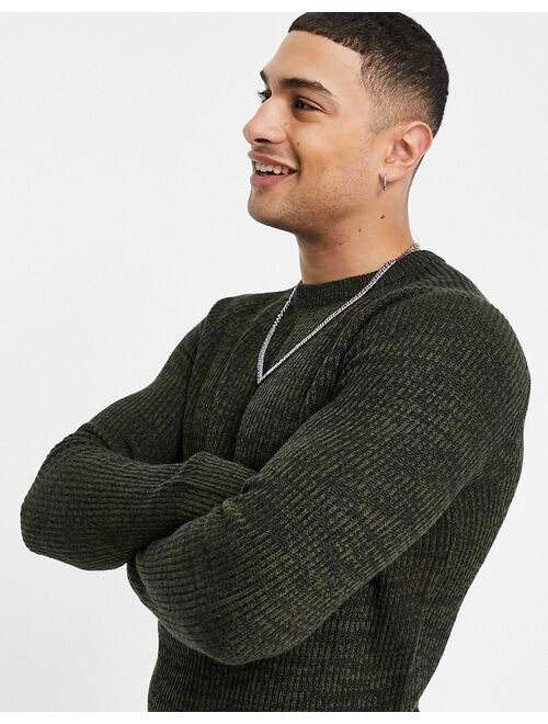 Jack & Jones Originals ribbed sweater in khaki