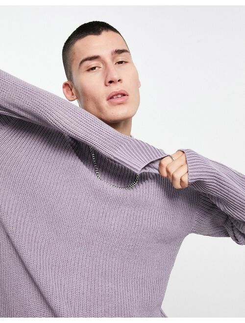 Jack & Jones Originals oversized ribbed sweater in lilac