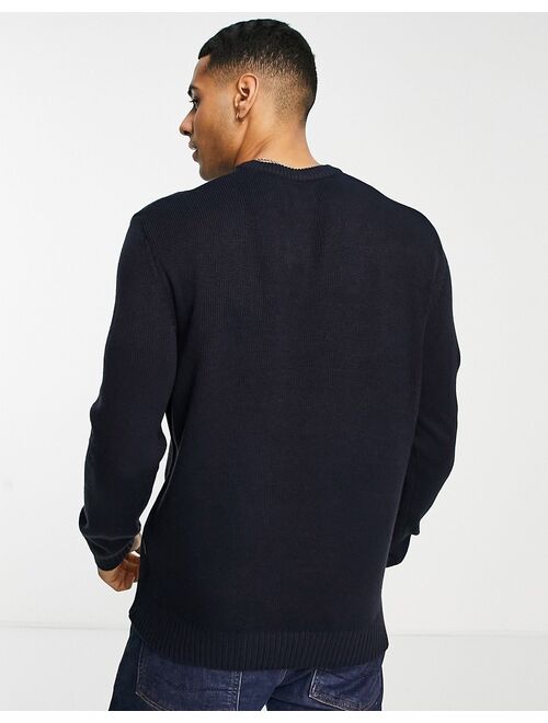 Only & Sons sweater with Nyhavn houses in navy