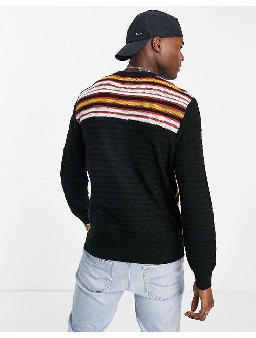 Only & Sons sweater with vertical pattern in multi