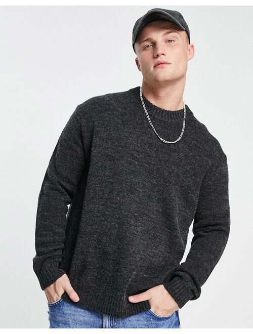 Only & Sons oversized crew neck sweater in black