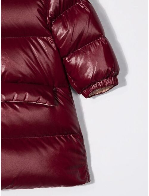 Moncler Enfant burgundy padded coat