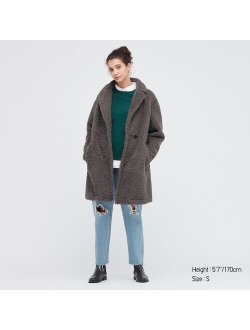 WOMEN PILE-LINED FLEECE TAILORED COAT