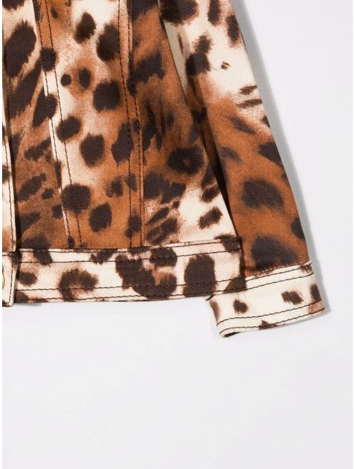 Elisabetta Franchi La Mia Bambina animal-print button-up jacket