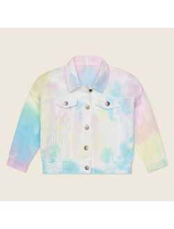 Worthy Threads girls' tie-dyed denim jacket