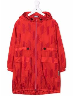 graphic-print hooded parka