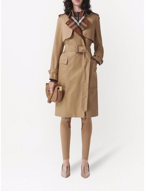 Burberry check-panel trench coat