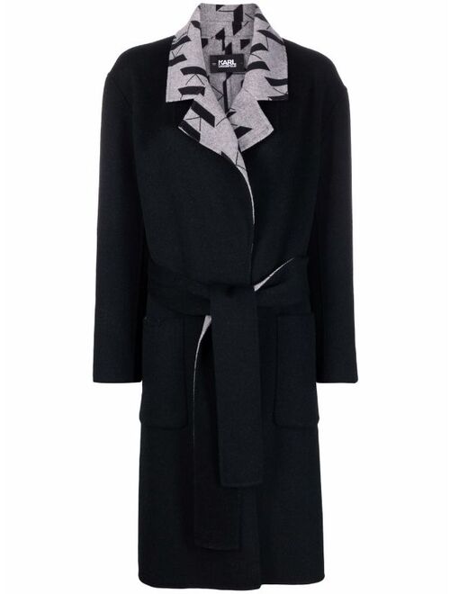 Karl Lagerfeld Kl monogram double-face coat