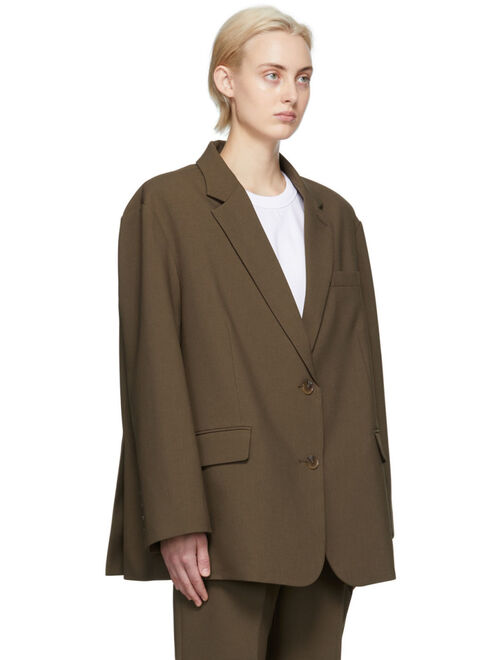 The Frankie Shop Brown Bea Boxy Blazer