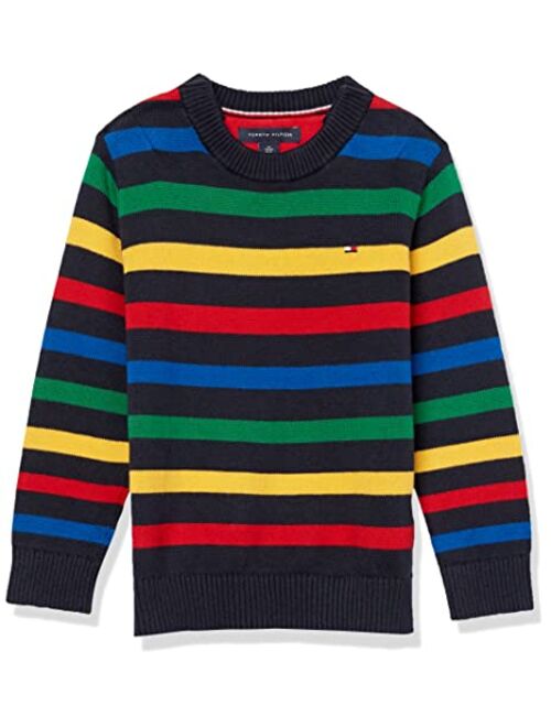 Tommy Hilfiger Boys' Adaptive Crewneck Sweater with Velcro Brand Closure at Shoulders