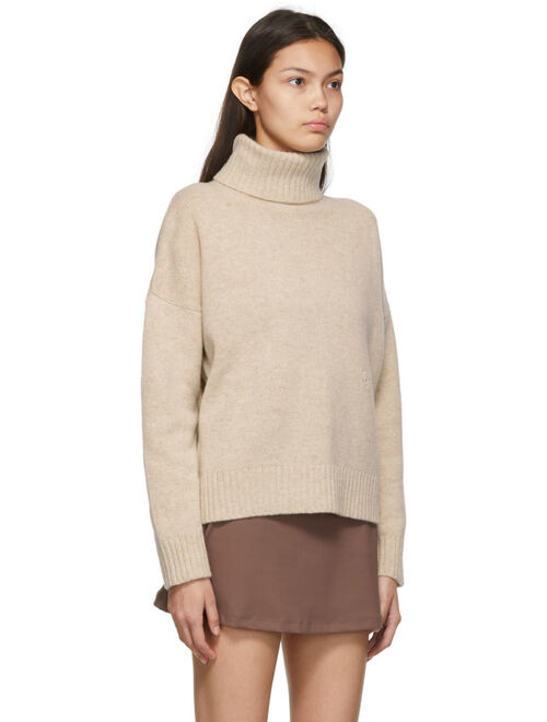 Sporty & Rich Beige Wool Faith Turtlneck