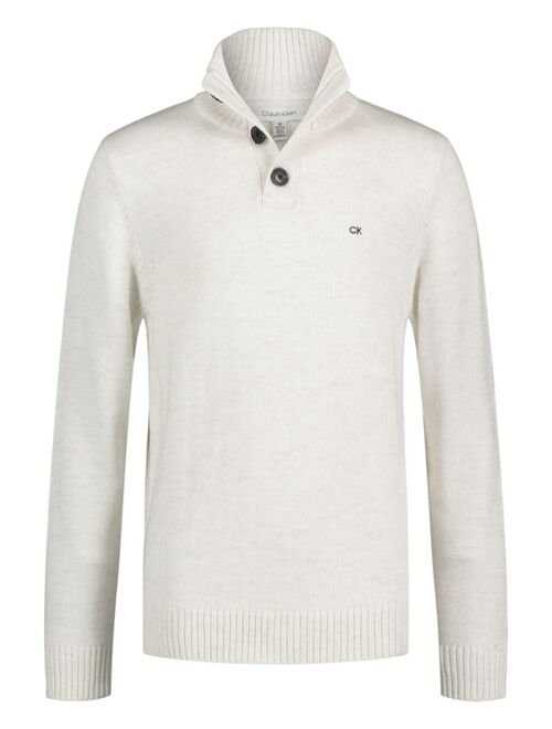 Calvin Klein Big Boys Marled 3-Button Sweater