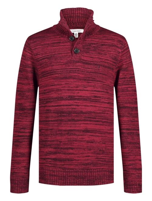 Calvin Klein Big Boys Marled 3-Button Sweater