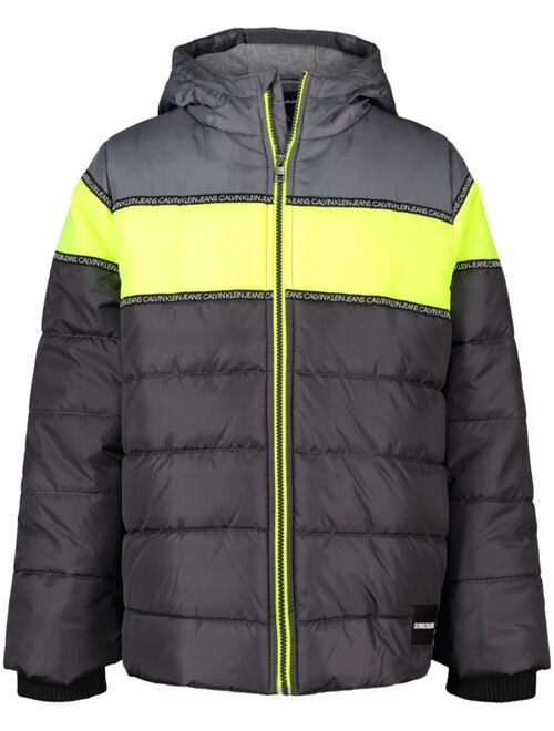 Calvin Klein Big Boys Colorblocked Tapped Bubble Jacket