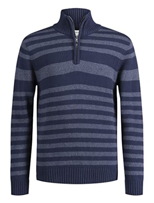 Calvin Klein Boys' Half Zip Pullover Sweater, Ribbed Neckline & Logo Detailing