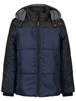 Boys' Blocked Logo Puffer Jacket