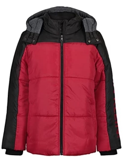 Boys' Blocked Logo Puffer Jacket