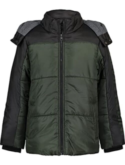 Boys' Blocked Logo Puffer Jacket