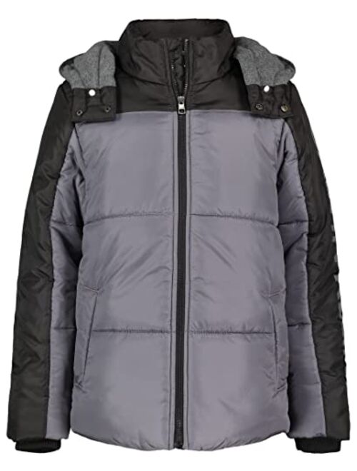 Calvin Klein Boys' Blocked Logo Puffer Jacket