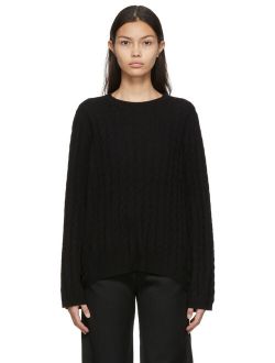 Totme Black Cashmere Cable Knit Sweater