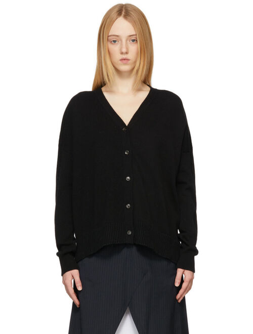 MM6 Maison Margiela Black Elbow Patch Cardigan