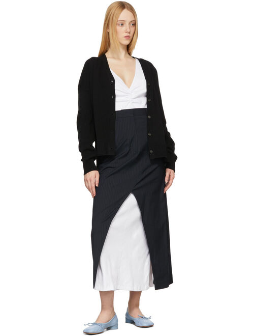 MM6 Maison Margiela Black Elbow Patch Cardigan