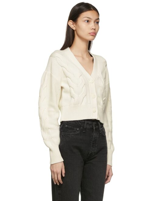 rag & bone White Taylor Cable Cardigan