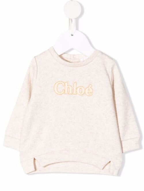 Chloé Kids glitter logo sweater