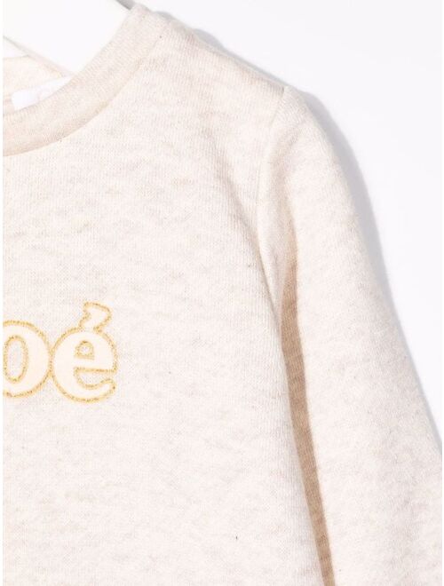 Chloé Kids glitter logo sweater