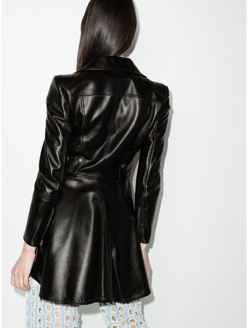 Alexander McQueen peplum-hem asymmetric biker jacket