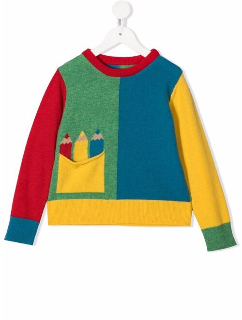 Stella McCartney pencil-intarsia colour-block jumper