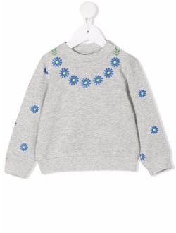 floral-embroidered sweatshirt