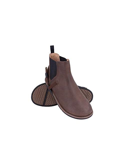 Xero Shoes Men's Melbourne Casual Chelsea Boots - Wide Toe Leather Dress Shoes