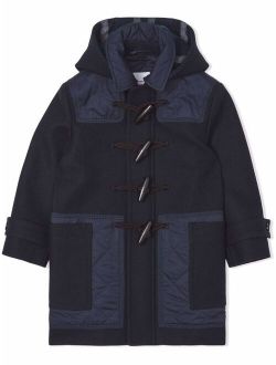 diamond quilted-panel duffle coat